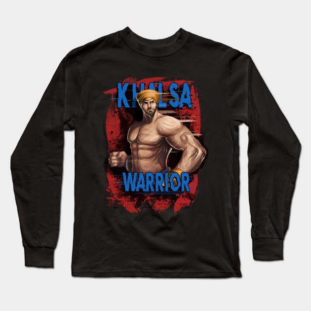 Khalsa Warrior Long Sleeve T-Shirt by George Emmanual Art